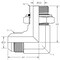 World Wide Fittings Male JIC to Male British Standard Pipe Parallel 90 Degree Elbow 7202X04X02 - alternate 2